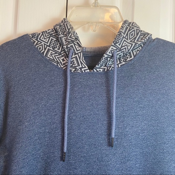 Pacsun Blue Aztec Tribal Pull Over Hoodie Mens Med - Picture 2 of 7